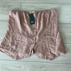 Wild Fable Women's Mauve Button-Front Crop Top